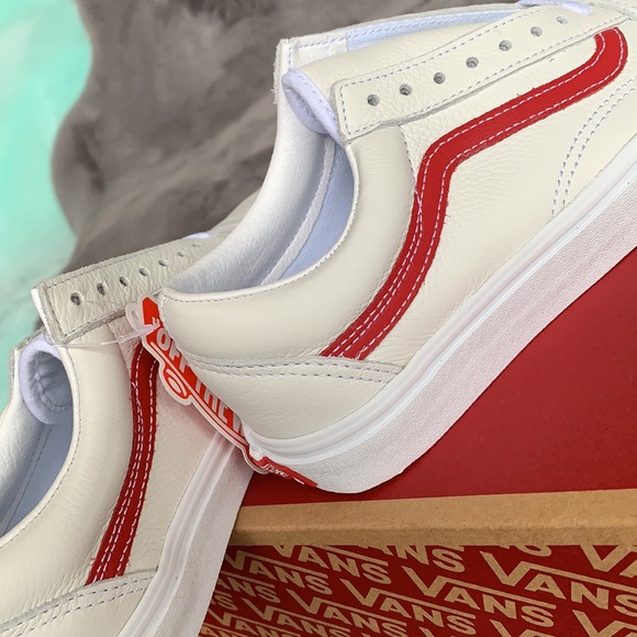 VANS OLD SKOOL LEATHER POP Trwht/Chili Pepper WMNS - Picture 13 of 14